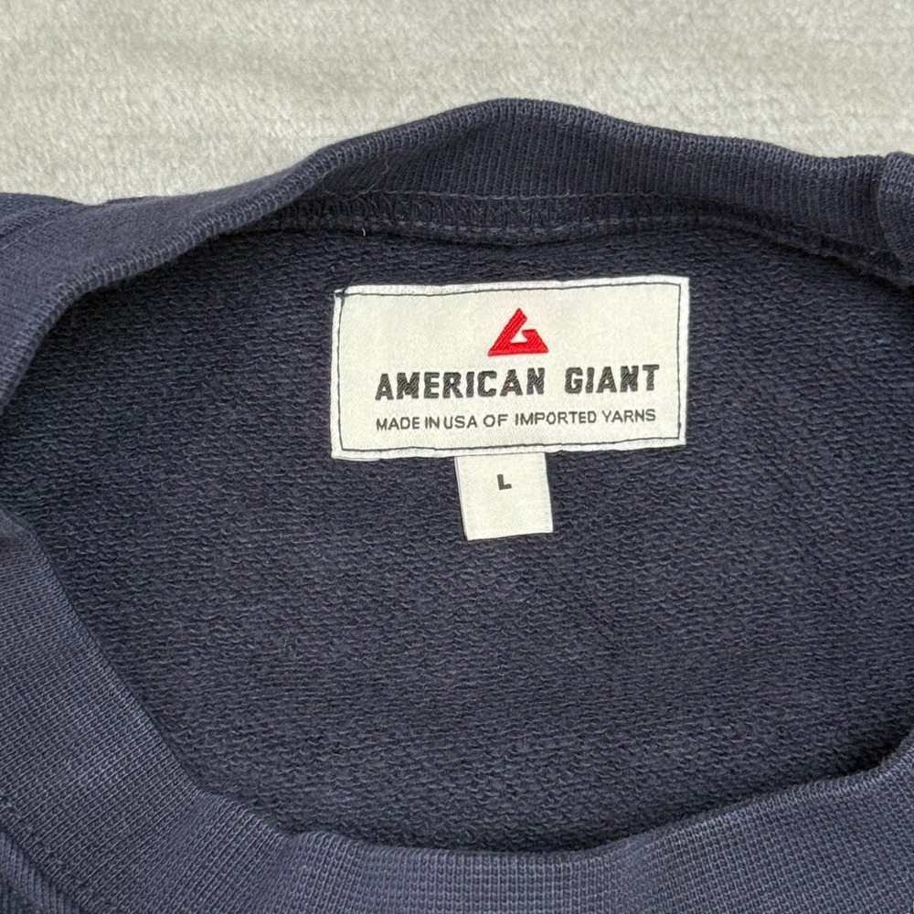 American Giant French Terry Crew Sweatshirt Womens Large Blue $80 USA New NWOT - Picture 2 of 6